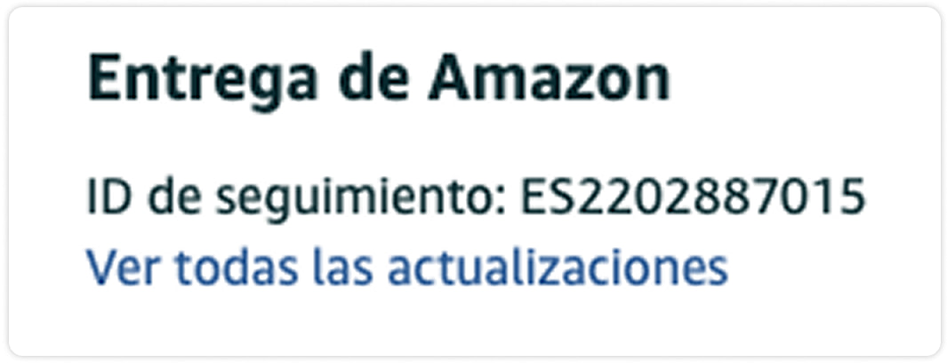 Ejemplo número de tracking de Amazon