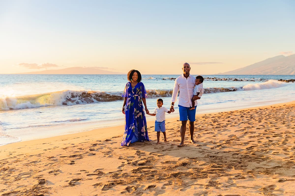 Familia en la playa